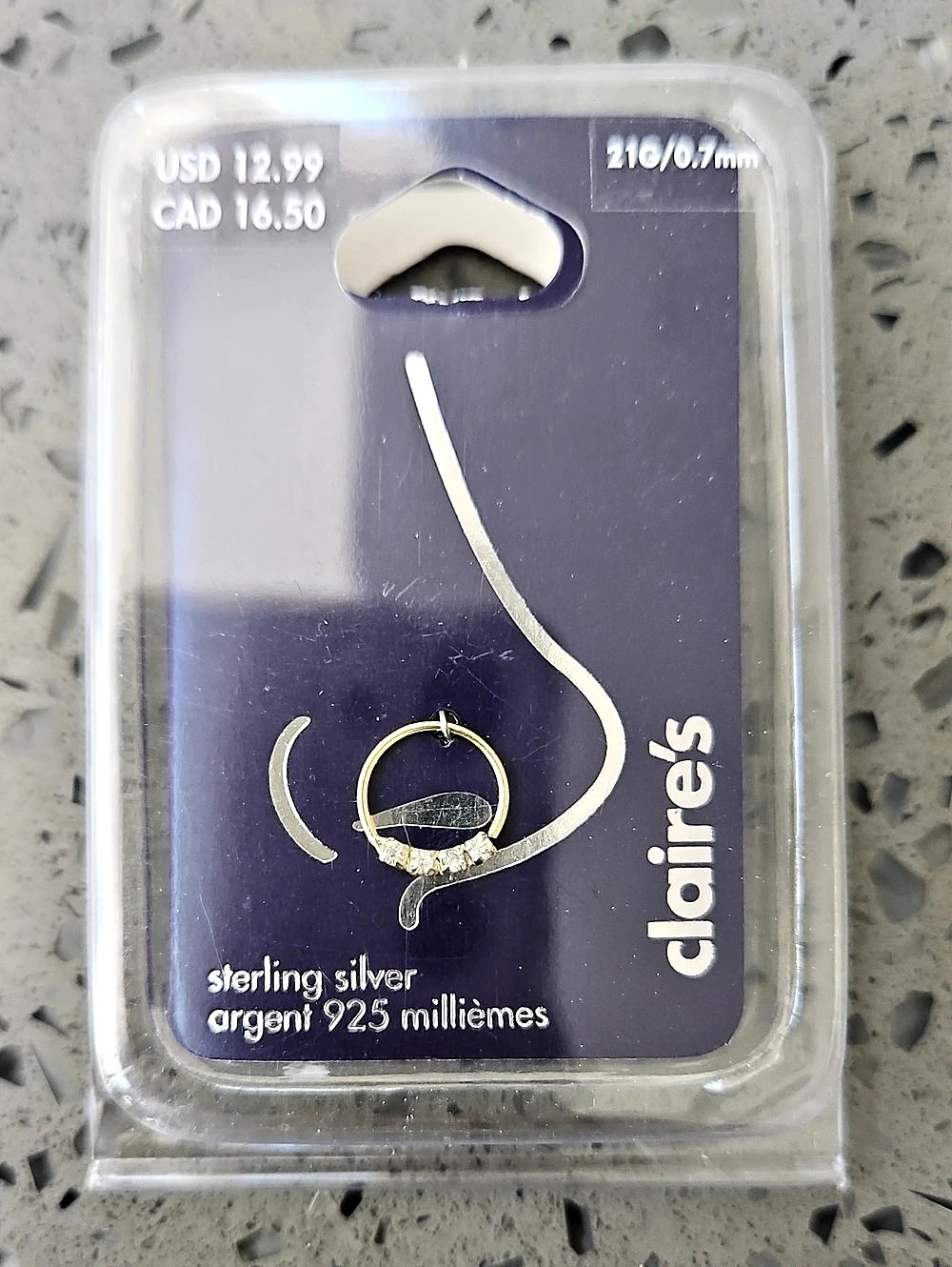 claires Sterling Silver Pendant Necklace in Silver & Gold NWT
